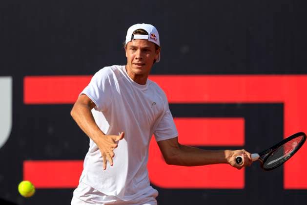 TENNIS - ATP, Tennis Herren Layjet Open BAD WALTERSDORF,AUSTRIA,19.SEP.23 - TENNIS - ATP Challenger Tour, Layjet Open. Image shows Joel Josef Schwaerzler (AUT).  GEPAxpictures xMarioxBuehner-Weinrauch
