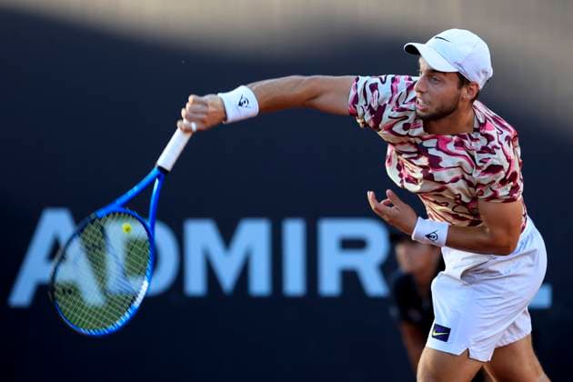 TENNIS - ATP, Tennis Herren Layjet Open BAD WALTERSDORF,AUSTRIA,19.SEP.23 - TENNIS - ATP Challenger Tour, Layjet Open. Image shows Adrian Andreev (BUL).  GEPAxpictures xMarioxBuehner-Weinrauch