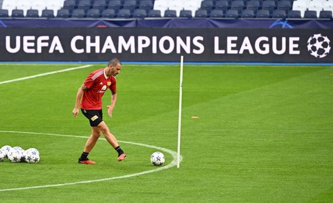 Football, men, season 2023 2024, Champions League Group C, 1 matchday , Real Madrid 1 FC Union Berlin, training Union the day before the match at the Bernabeu stadium, Leonardo Bonucci 1 FC Union Berlin , 19 09 2023, Copyright: xMatthiasxKochx