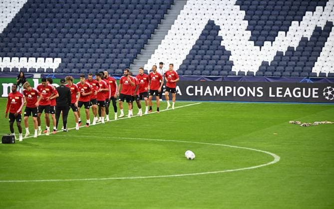 Football, men, 2023 2024 season, Champions League Group C, 1 matchday , Real Madrid 1 FC Union Berlin, training Union the day before the match at the Bernabeu stadium, overview, 19 09 2023, Copyright: xMatthiasxKochx