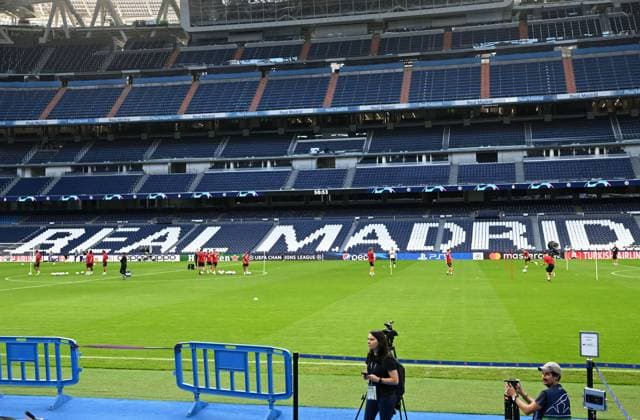 Football, men, 2023 2024 season, Champions League Group C, 1 matchday , Real Madrid 1 FC Union Berlin, training Union the day before the match at the Bernabeu stadium, overview, 19 09 2023, Copyright: xMatthiasxKochx
