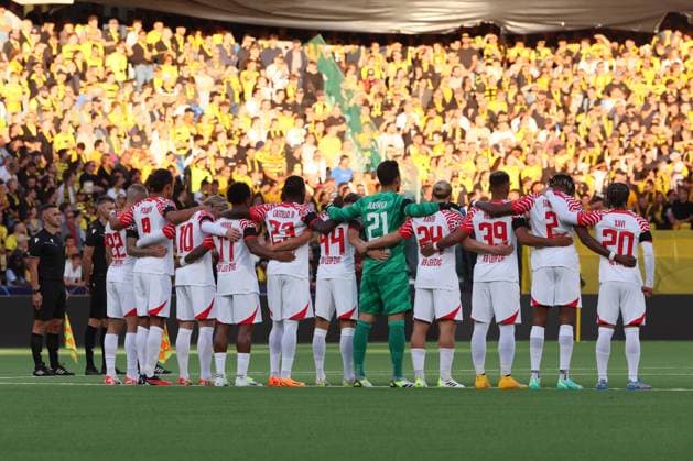 Bern RB Leipzig Champions League Bern, 19 09 2023, Wankdorf Stadion, Football , UEFA Champions League, Group G , Matchday 1, Young Boys Bern vs RB Leipzig , In picture starting eleven RB Leipzig , Photo intended for editorial use only , UEFA regulations prohibit any use of photographs as image sequences and or quasi video ,