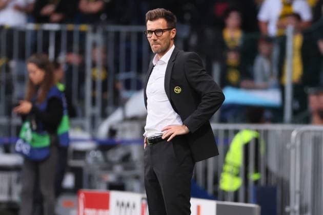 Bern RB Leipzig Champions League Bern, 19 09 2023, Wankdorf Stadium, Football , UEFA Champions League, Group G , Matchday 1, Young Boys Bern vs RB Leipzig , In picture coach Raphael Wicky, Young Boys Bern , Photo intended for editorial use only , UEFA regulations prohibit any use of photographs as image sequences and or quasi video ,