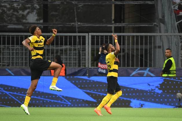 19 09 2023, Bern, Wankdorf, UEFA Champions League Young Boys Leipzig, 15 Meschack Elia Young Boys is delighted with his goal to 1 1 Bern Wankdorf Bern Switzerland Copyright: xJustPictures.ch ManuelxWinterbergerx jp-de-MaWi-19.09.23_MWI_7243