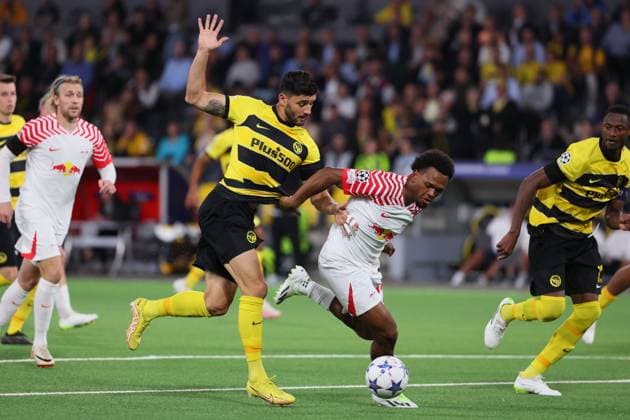 Bern RB Leipzig Champions League Bern, 19 09 2023, Wankdorf Stadion, Football , UEFA Champions League, Group G , Matchday 1, Young Boys Bern vs RB Leipzig , In picture v l , Photo intended for editorial use only , UEFA regulations prohibit any use of photographs as image sequences and or quasi video ,