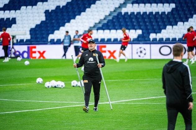 September 19, 2023, Madrid, Madrid, Spain: Urs Fischer, coach of Union Berlin, during the training session of his team at the Santiago Bernabeu stadium, the day before the match against Real Madrid on September 19, 2023 in Madrid, Spain Madrid Spain - ZUMAg251 20230919_zsp_g251_042 Copyright: xAlbertoxGardinx