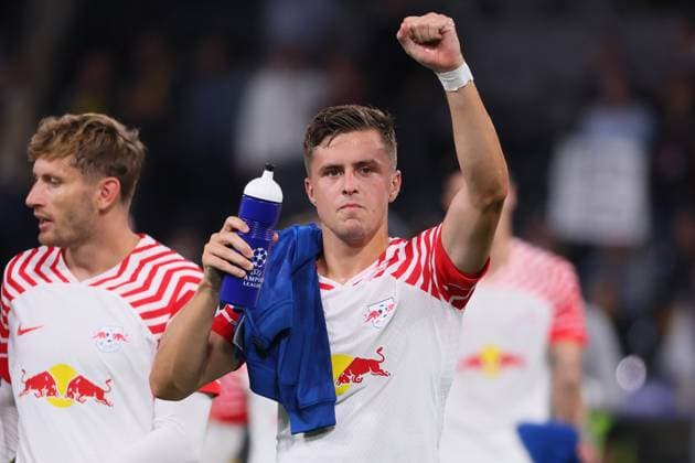 Bern RB Leipzig Champions League Bern, 19 09 2023, Wankdorf Stadium, Football , UEFA Champions League, Group G , Matchday 1, Young Boys Bern vs RB Leipzig , In picture Christoph Baumgartner 14, RB Leipzig , Photo intended for editorial use only , UEFA regulations prohibit any use of photographs as image sequences and or quasi video ,
