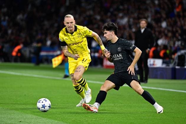 Vitinha Vitor Machado ( 17 - PSG ) - Marius Wolf ( 17 - Borussia Dortmund ) - FOOTBALL : Paris Saint Germain vs Borussia Dortmund - Ligue des Champions - 19 09 2023 FedericoPestellini Panoramic 
