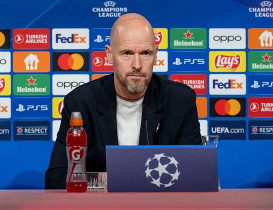 Erik ten Hag Head Coach Head Coach, Manchester United FC GER, Press conference before the match FC Bayern Muenchen vs Manchester United FC, Football, Championsleague, Season 2023 2024, 19 09 2023 DFL DFB REGULATES PROHIBIT ANY USE OF PHOTOGRAPHS as IMAGE SEQUENCES and or QUASI VIDEO GER, Press conference before the match FC Bayern Muenchen vs Manchester United FC, Football, Championsleague, Season 2023 2024, 19 09 2023 Muenchen Copyright: xEibner-Pressefoto HeikexFeinerx EP_HFR