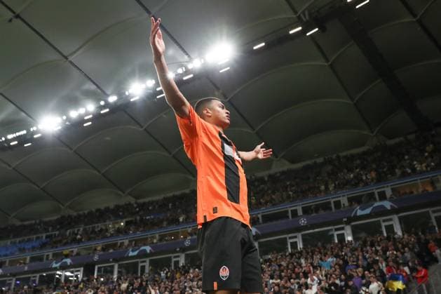 19 09 2023, xgox, football UEFA Champions League, Shakhtar Donetsk FC Porto emspor, v l Kevin Kelsy Donetsk, 18 jubilation, goal celebration, celebrates the goal, celebration DFL DFB REGULATES PROHIBIT ANY USE OF PHOTOGRAPHS AS IMAGE SEQUENCES AND OR QUASI VIDEO Hamburg