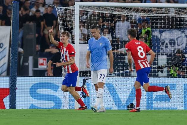 UEFA Champions League football match - SS Lazio vs Club Atletico De Madrid Atletico Madrid s Spanish midfielder Pablo Barrios celebrates after scoring a goal during the UEFA Champions League match SS Lazio vs Atletico Madrid at Olimpico Stadium on September 19, 2023, in Rome. Rome Italy  Copyright: xIPAxSport ABACAx BRIPASport20230919_214 IPAxSport ABACAx BRIPASport20230919_214