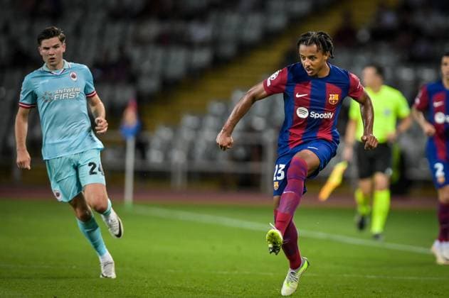 Jules Kounde FC Barcelona during a UEFA Champions League first match between FC Barcelona and Royal Antwerp at Estadi Olimpic Lluis Companys, in Barcelona, ,Spain on September 19, 2023 Photo Felipe Mondino Copyright: x@FELIPExMONDINOx