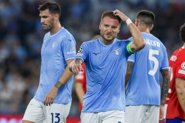 Lazio s Italian forward Ciro Immobile gesticulate during the UEFA Champions League match SS Lazio vs Atletico Madrid at Olimpico Stadium on September 19, 2023, in Rome.  Copyright: xAntonioxBalasco IPAxSportx xipa-x xx IPA_40418113 IPA_IPA40418113