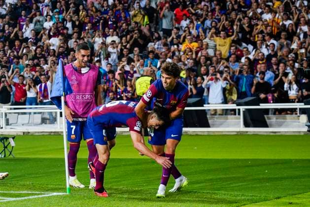 ESP: FC Barcelona, Barca Royal Antwerp FC. UEFA Champions League match, Group H, date 1 Pablo Martin Gavira Gavi of FC Barcelona celebrates his goal during the UEFA Champions League match, Group H, between FC Barcelona and Royal Antwerp FC played at Lluis Companys Stadium on September 19, 2023 in Barcelona, Spain. kpng Copyright: xBaguxBlancox xPRESSINPHOTOx PS_230919_045
