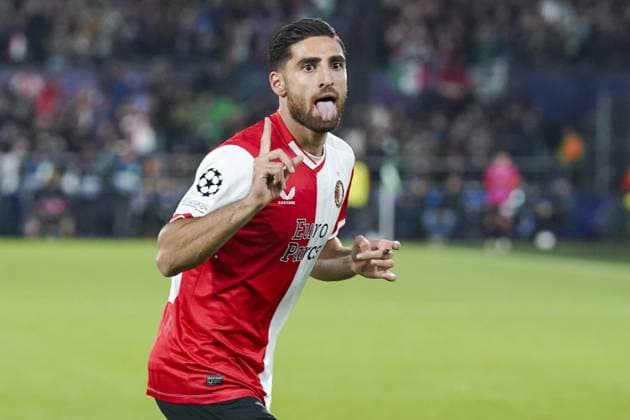 ROTTERDAM, 19Ã09-2023, Stadium Feijenoord De Kuip , Champions League , season 2023 2024, Feyenoord - Celtic , Feyenoord player Alireza Jahanbakhsh celebrating his goal (2-0) Feyenoord - Celtic  x22412691x Copyright: