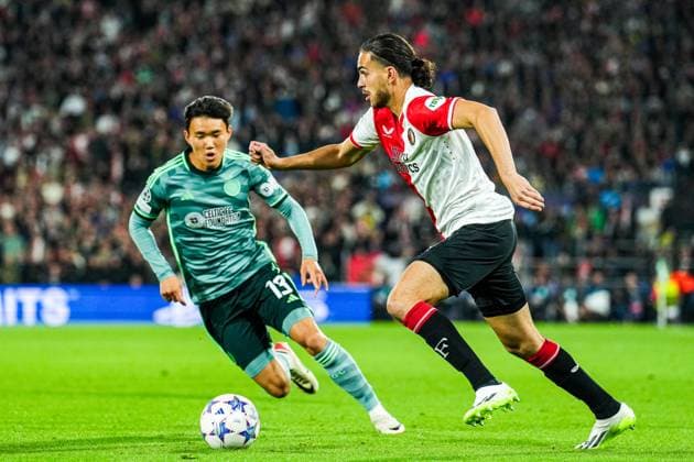 UEFA Champions League: Feyenoord v Celtic Rotterdam - Ramiz Zerrouki of Feyenoord during the 1st leg of the UEFA Champions League between Feyenoord v Celtic at Stadion Feijenoord De Kuip on 19 September 2023 in Rotterdam, The Netherlands. Copyright: xTomxBodex