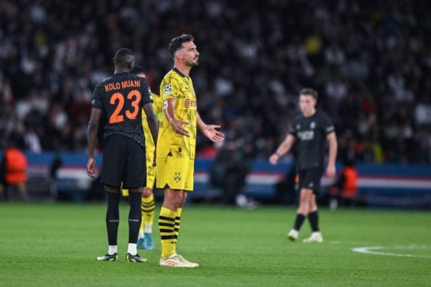 19 09 2023, Football, Champions League, 1 matchday, 2023 2024 season, Paris St Germain Borussia Dortmund, Mats Hummels Borussia Dortmund xRHR PHOTO TKx Copyright: RHR-FOTOx RHR-FOTO TK