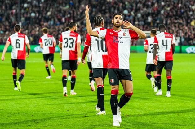 UEFA Champions League: Feyenoord v Celtic Rotterdam - Alireza Jahanbakhsh of Feyenoord celebrates the 2-0 during the 1st leg of the UEFA Champions League between Feyenoord v Celtic at Stadion Feijenoord De Kuip on 19 September 2023 in Rotterdam, The Netherlands. Copyright: xYannickxVerhoevenx