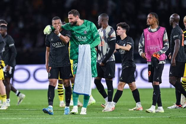 19 09 2023, Football, Champions League, 1 matchday, 2023 2024 season, Paris St Germain Borussia Dortmund, Kylian MbappÃ Paris St Germain , Goalkeeper Gianluigi Donnarumma Paris St Germain xRHR PHOTO TKx Copyright: RHR-FOTOx RHR-FOTO TK