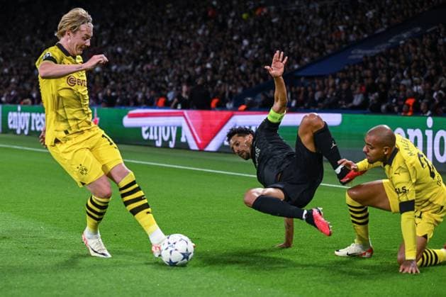 19 09 2023, Football, Champions League, 1 matchday, 2023 2024 season, Paris St Germain Borussia Dortmund, Julian Brandt Borussia Dortmund , Marquinhos Paris St Germain , Donyell Malen Borussia Dortmund xRHR PHOTO TKx Copyright: RHR-FOTOx RHR-FOTO TK