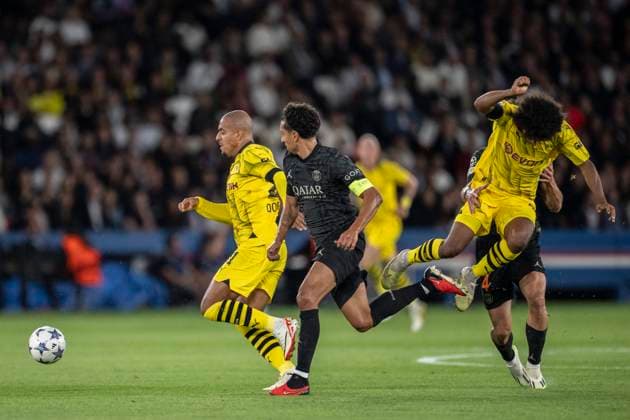 Champions League - PSG v Borussia Dortmund Marquinhos during a training session before the UEFA Champions League 1st round Group F football match between Paris Saint-Germain (PSG) and Borussia Dortmund (BVB) at the Parc des Princes stadium in Paris, France on September 19, 2023. Photo by Eliot Blondet ABACAPRESS.COM Paris France  Copyright: xBlondetxEliot ABACAx 868336_056 BlondetxEliot ABACAx 868336_056