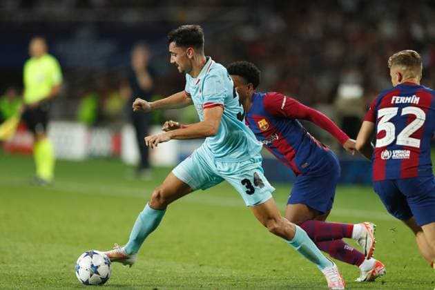 Jelle Bataille (Antwerp), SEPTEMBER 19, 2023 - Football Soccer : UEFA Champions League Group stage Group H match between FC Barcelona, Barca 5-0 Royal Antwerp FC at the Estadi Olimpic Lluis Companys in Barcelona, Spain. Noxthirdxpartyxsales  (229812480)