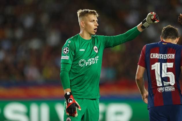 Jean Butez (Antwerp), SEPTEMBER 19, 2023 - Football Soccer : UEFA Champions League Group stage Group H match between FC Barcelona, Barca 5-0 Royal Antwerp FC at the Estadi Olimpic Lluis Companys in Barcelona, Spain. Noxthirdxpartyxsales  (229812716)