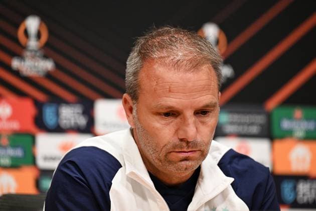 AMSTERDAM - Ajax coach Maurice Steijn during Ajax Amsterdam press conference, PK, Pressekonferenz in the run-up to the Europa League match against Olympic Marseille in the Johan Cruijff ArenA on September 20, 2023 in Amsterdam, the Netherlands. ANP OLAF KRAAK UEFA Europa League MD-1 2023 2024 xVIxANPxSportx xxANPxIVx 478773817 originalFilename: 478773817.jpg