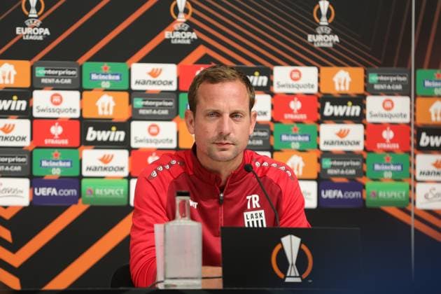 SOCCER - UEFA EL, LASK vs Liverpool LINZ,AUSTRIA,20.SEP.23 - SOCCER - UEFA Europa League, group stage, Linzer ASK vs Liverpool FC, preview, press conference, PK, Pressekonferenz LASK. Image shows head coach Thomas Sageder (LASK).  GEPAxpictures xManuelxBinder