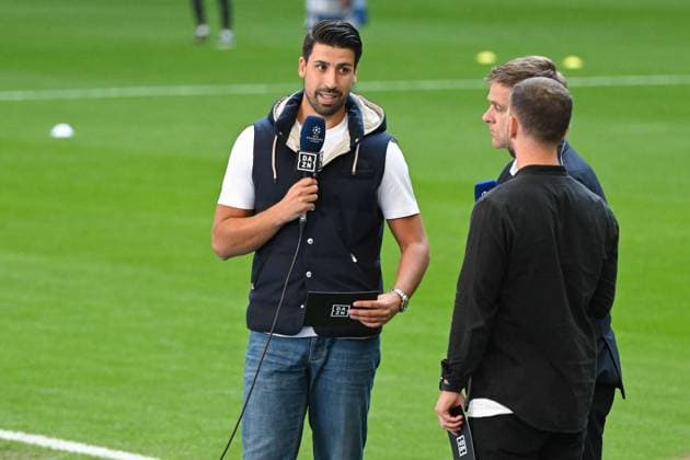Football, men, season 2023 2024, Champions League Group C, 1 matchday , Real Madrid 1 FC Union Berlin, v l expert Sami Khedira DAZN and Geschaeftsfuehrer Sport Oliver Ruhnert 1 FC Union Berlin in interview, gives an interview, 20 09 2023, Copyright: xMatthiasxKochx