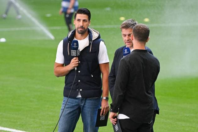 Football, men, season 2023 2024, Champions League Group C, 1 matchday , Real Madrid 1 FC Union Berlin, v l expert Sami Khedira DAZN and Geschaeftsfuehrer Sport Oliver Ruhnert 1 FC Union Berlin in interview, gives an interview, 20 09 2023, Copyright: xMatthiasxKochx