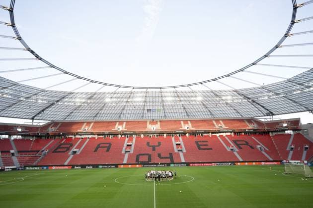 230920 The team of Häcken is gathered ahead of the UEFA Europa League match against Bayer 04 Leverkusen on September 20, 2023 in Leverkusen Photo Daniel Stiller BILDBYRAN code DS DS0333 fotboll football soccer fotball uefa europa league träning practice training häcken bbeng  Copyright: DANIELxSTILLER BB230920DS008