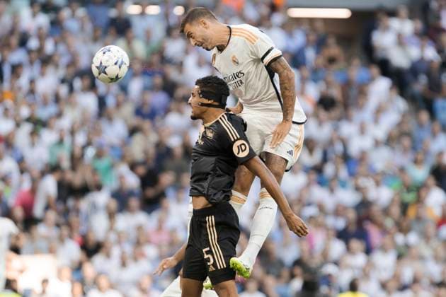 MADRID, SPAIN - SEPTEMBER 20: Joselu of Real Madrid during the UEFA CHAMPIONS LEAGUE 2023 24 match between Real Madrid and Union Berlin at Santiago Bernabeu Stadium. ONLYxEDITORIALxUSAGE  (229868810)