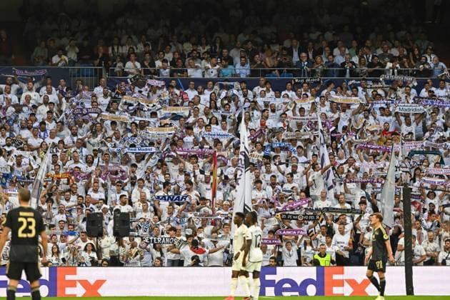 Football, men, season 2023 2024, Champions League Group C, 1 matchday , Real Madrid 1 FC Union Berlin, v l The fans of Real Madrid , 20 09 2023, Copyright: xMatthiasxKochx