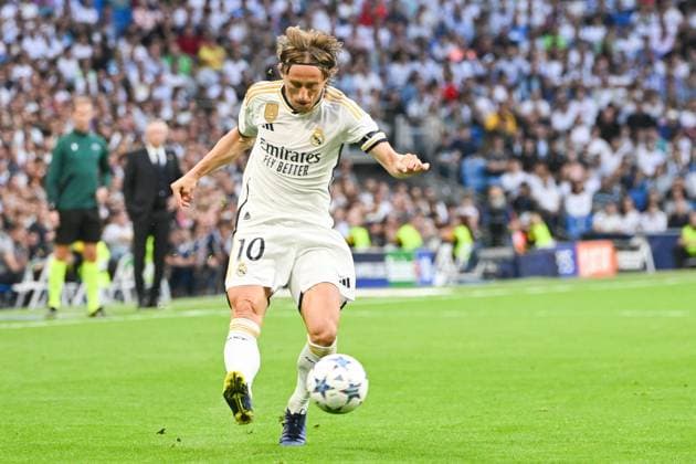 Football, men, season 2023 2024, Champions League Group C, 1 matchday , Real Madrid 1 FC Union Berlin, v l Luka Modric Real Madrid in action, on the ball, individual action, controls the ball, 20 09 2023, Copyright: xMatthiasxKochx