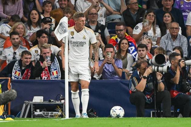 Football, Men, 2023 2024 season, Champions League Group C, Matchday 1 , Real Madrid 1 FC Union Berlin, v l Toni Kroos Real Madrid , 20 09 2023, Copyright: xMatthiasxKochx