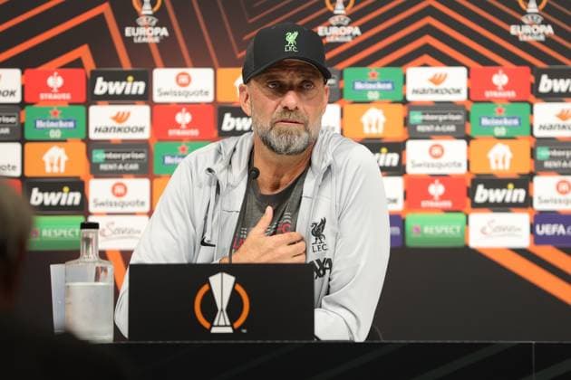 SOCCER - UEFA EL, LASK vs Liverpool LINZ,AUSTRIA,20.SEP.23 - SOCCER - UEFA Europa League, group stage, Linzer ASK vs Liverpool FC, preview, press conference, PK, Pressekonferenz Liverpool. Image shows head coach Juergen Klopp (Liverpool).  GEPAxpictures xManuelxBinder