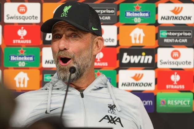 SOCCER - UEFA EL, LASK vs Liverpool LINZ,AUSTRIA,20.SEP.23 - SOCCER - UEFA Europa League, group stage, Linzer ASK vs Liverpool FC, preview, press conference, PK, Pressekonferenz Liverpool. Image shows head coach Juergen Klopp (Liverpool).  GEPAxpictures xManuelxBinder