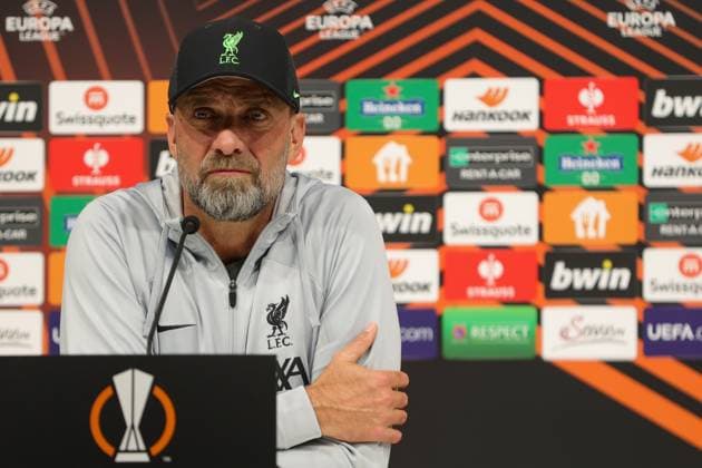 SOCCER - UEFA EL, LASK vs Liverpool LINZ,AUSTRIA,20.SEP.23 - SOCCER - UEFA Europa League, group stage, Linzer ASK vs Liverpool FC, preview, press conference, PK, Pressekonferenz Liverpool. Image shows head coach Juergen Klopp (Liverpool).  GEPAxpictures xManuelxBinder