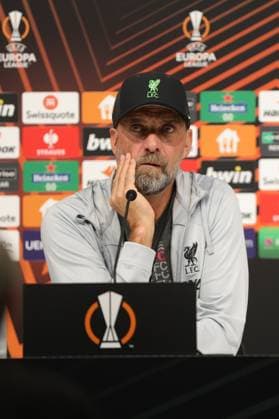SOCCER - UEFA EL, LASK vs Liverpool LINZ,AUSTRIA,20.SEP.23 - SOCCER - UEFA Europa League, group stage, Linzer ASK vs Liverpool FC, preview, press conference, PK, Pressekonferenz Liverpool. Image shows head coach Juergen Klopp (Liverpool).  GEPAxpictures xManuelxBinder