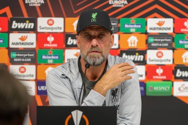 SOCCER - UEFA EL, LASK vs Liverpool LINZ,AUSTRIA,20.SEP.23 - SOCCER - UEFA Europa League, group stage, Linzer ASK vs Liverpool FC, preview, press conference, PK, Pressekonferenz Liverpool. Image shows head coach Juergen Klopp (Liverpool).  GEPAxpictures xManuelxBinder