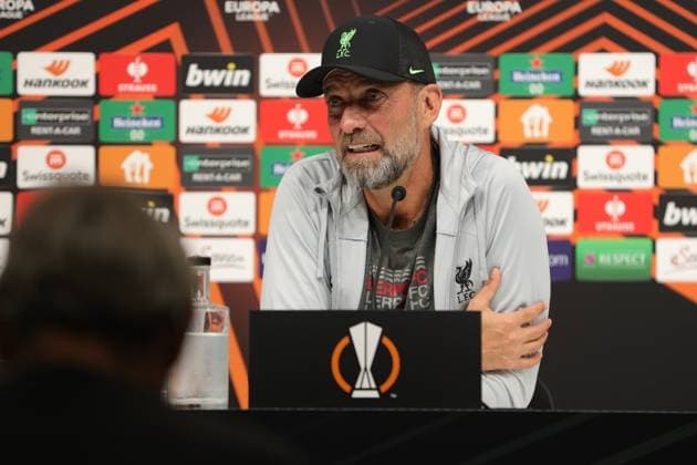 SOCCER - UEFA EL, LASK vs Liverpool LINZ,AUSTRIA,20.SEP.23 - SOCCER - UEFA Europa League, group stage, Linzer ASK vs Liverpool FC, preview, press conference, PK, Pressekonferenz Liverpool. Image shows head coach Juergen Klopp (Liverpool).  GEPAxpictures xManuelxBinder