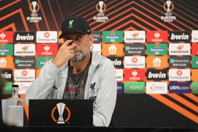 SOCCER - UEFA EL, LASK vs Liverpool LINZ,AUSTRIA,20.SEP.23 - SOCCER - UEFA Europa League, group stage, Linzer ASK vs Liverpool FC, preview, press conference, PK, Pressekonferenz Liverpool. Image shows head coach Juergen Klopp (Liverpool).  GEPAxpictures xManuelxBinder