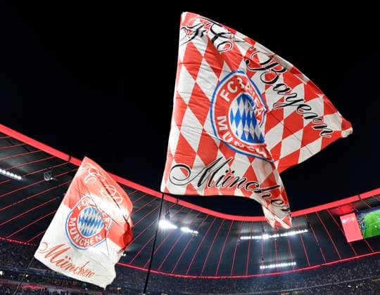 before kickoff flags flags stadium tribune logo FC Bayern Muenchen FCB vs Manchester United ManUnited ManU group stage 20 09 2023 DFL REGULATES PROHIBIT ANY USE OF PHOTOGRAPHS AS IMAGE SEQUENCES AND OR QUASI VIDEO FC Bayern Muenchen FCB vs Manchester United