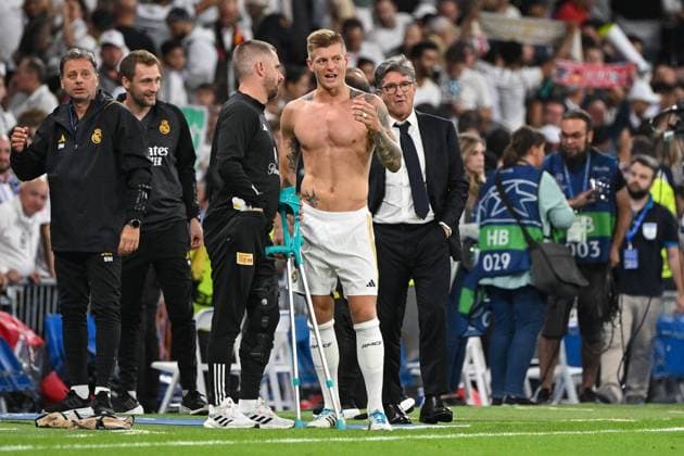 Football, men, season 2023 2024, Champions League Group C, 1 matchday , Real Madrid 1 FC Union Berlin, f l Co coach Sebastian Boenig 1 FC Union Berlin and Toni Kroos Real Madrid , 20 09 2023, Copyright: xMatthiasxKochx