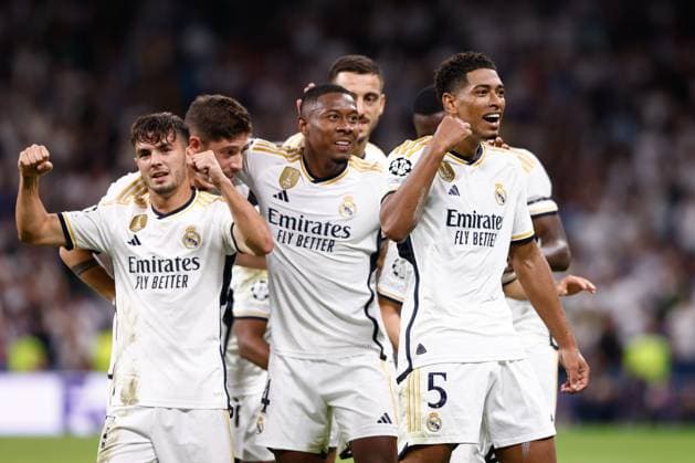 September 20, 2023, MADRID, MADRID, SPAIN: Jude Bellingham of Real Madrid celebrates a goal during the UEFA Champions League, Group C, football match played between Real Madrid and Union Berlin at Santiago Bernabeu stadium on September 20, 2023, in Madrid, Spain. MADRID SPAIN - ZUMAa181 20230920_zaa_a181_122 Copyright: xOscarxJ.xBarrosox