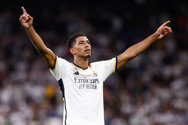 September 20, 2023, MADRID, MADRID, SPAIN: Jude Bellingham of Real Madrid celebrates a goal during the UEFA Champions League, Group C, football match played between Real Madrid and Union Berlin at Santiago Bernabeu stadium on September 20, 2023, in Madrid, Spain. MADRID SPAIN - ZUMAa181 20230920_zaa_a181_128 Copyright: xOscarxJ.xBarrosox