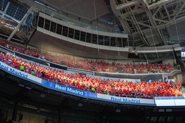 UEFA Champions League football match - Real Madrid vs Union Berlin Union Berlin fans during the football match between Real Madrid and Union Berlin valid for the matchday 01 of the Uefa Champions League played at Santiago Bernabeu stadium on September 20, 2023 in Madrid, Spain Madrid Spain  Copyright: xIPAxSport ABACAx BRIPASport20230920_501 IPAxSport ABACAx BRIPASport20230920_501