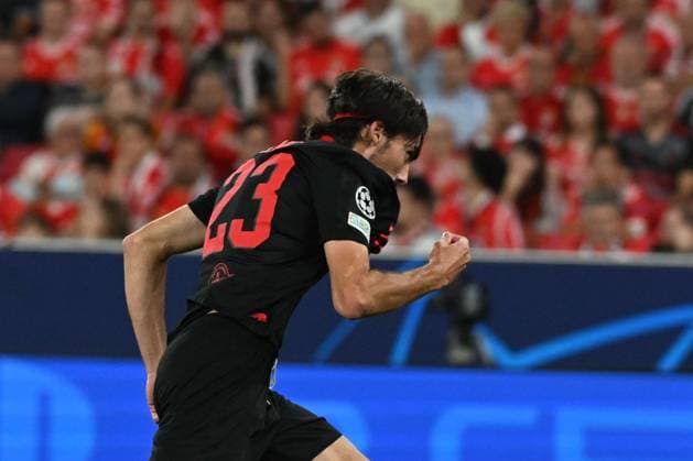 SOCCER - UEFA CL, Benfica vs RBS LISBON,PORTUGAL,20.SEP.23 - SOCCER - UEFA Champions League, group stage, SL Benfica vs Red Bull Salzburg. Image shows the rejoicing of Roko Simic (RBS).  GEPAxpictures xZedxJameson