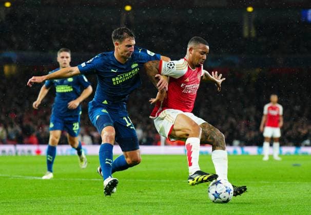 EDITORIAL USE ONLY No use with unauthorised audio, video, data, fixture lists, club league logos or live services. Online in-match use limited to 120 images, no video emulation. No use in betting, games or single club league player publications. Arsenal v PSV Eindhoven, UEFA Champions League, Group B, Football, Emirates Stadium, London, UK - 20 Sep 2023 EDITORIAL USE ONLY No use with unauthorised audio, video, data, fixture lists, club league logos or live services. Online in-match use limited to 120 images, no video emulation. No use in betting, games or single club league player publications. Copyright: xJavierxGarcia Shutterstockx 14106762y